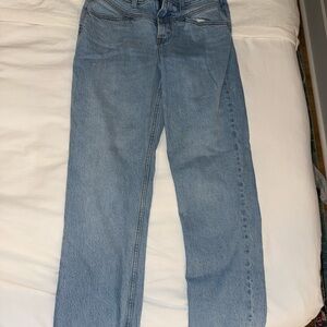 Abercrombie & Fitch Light Blue 90s straight mid rise curve love.